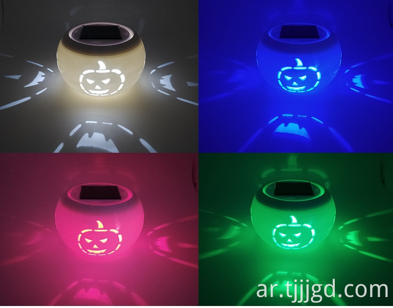 Pumpkin Ceramic Solar Lawn Lamp